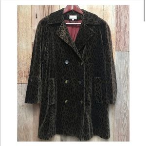 Lorovi Vintage Animal Print Velvet Coat M